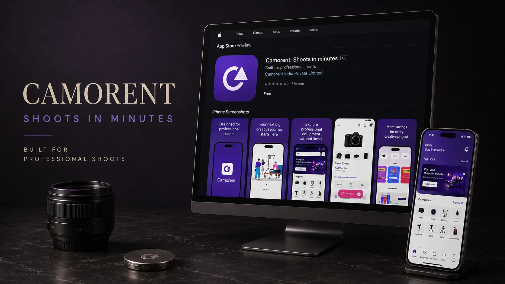 Camorent — application conçue et développée par TE Labs